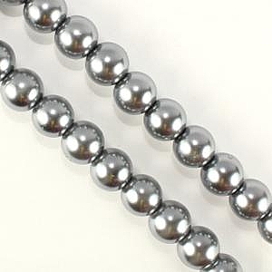 6mm Glass Pearl - Silver/Grey